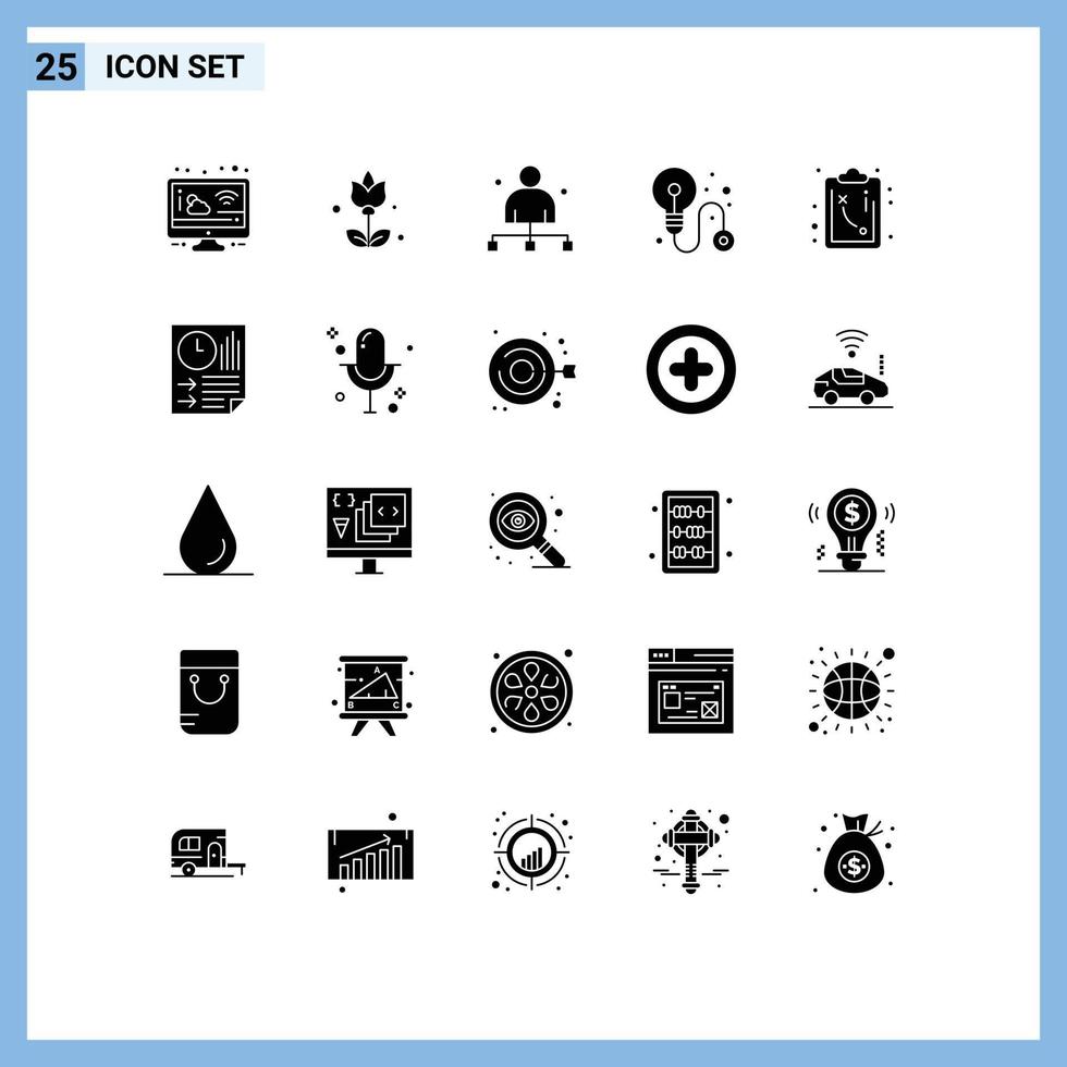 25 Universal Solid Glyphs Set for Web and Mobile Applications tactics path captain process business Editable Vector Design Elements