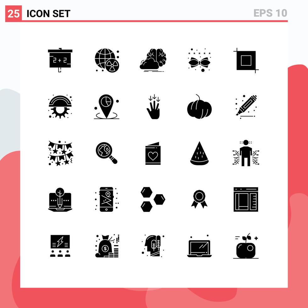 Modern Set of 25 Solid Glyphs and symbols such as tool rating creative lead content Editable Vector Design Elements