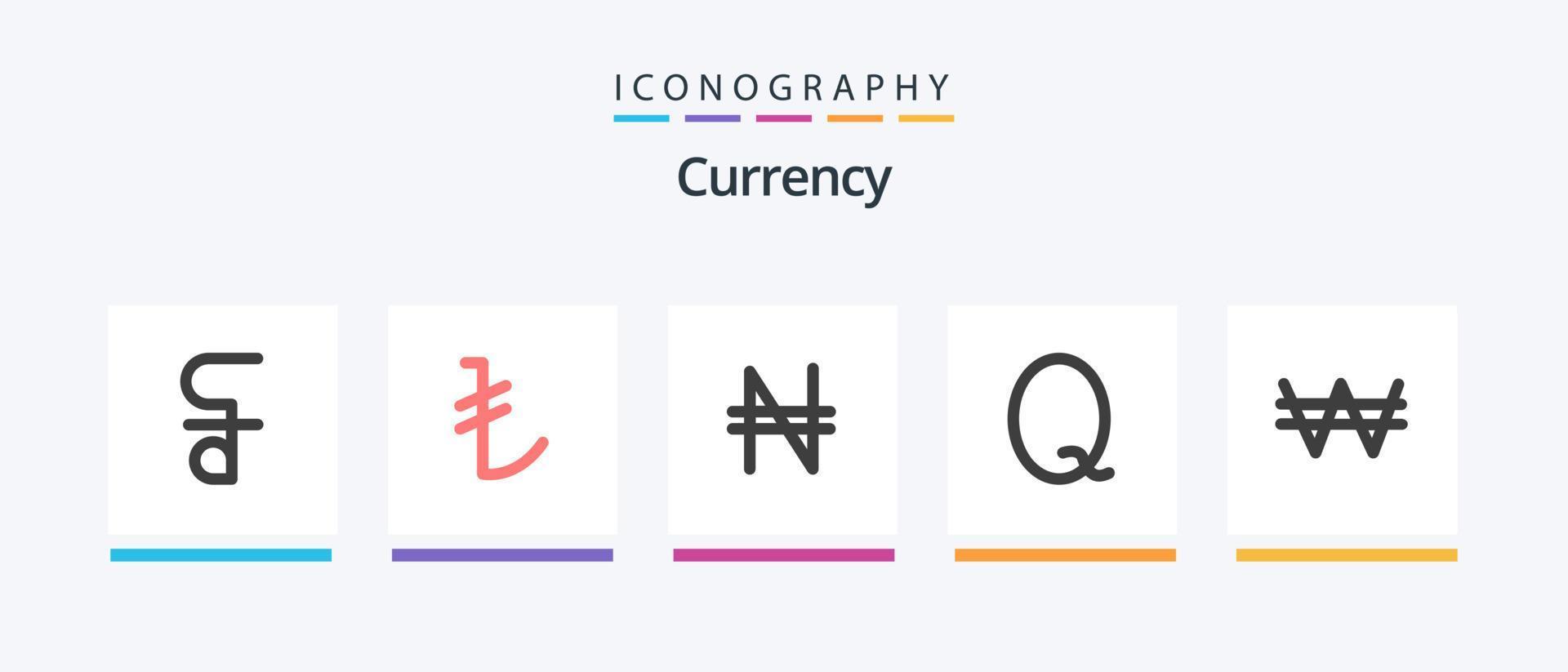 Currency Flat 5 Icon Pack Including . money. naira. currency. guatemalan. Creative Icons Design vector