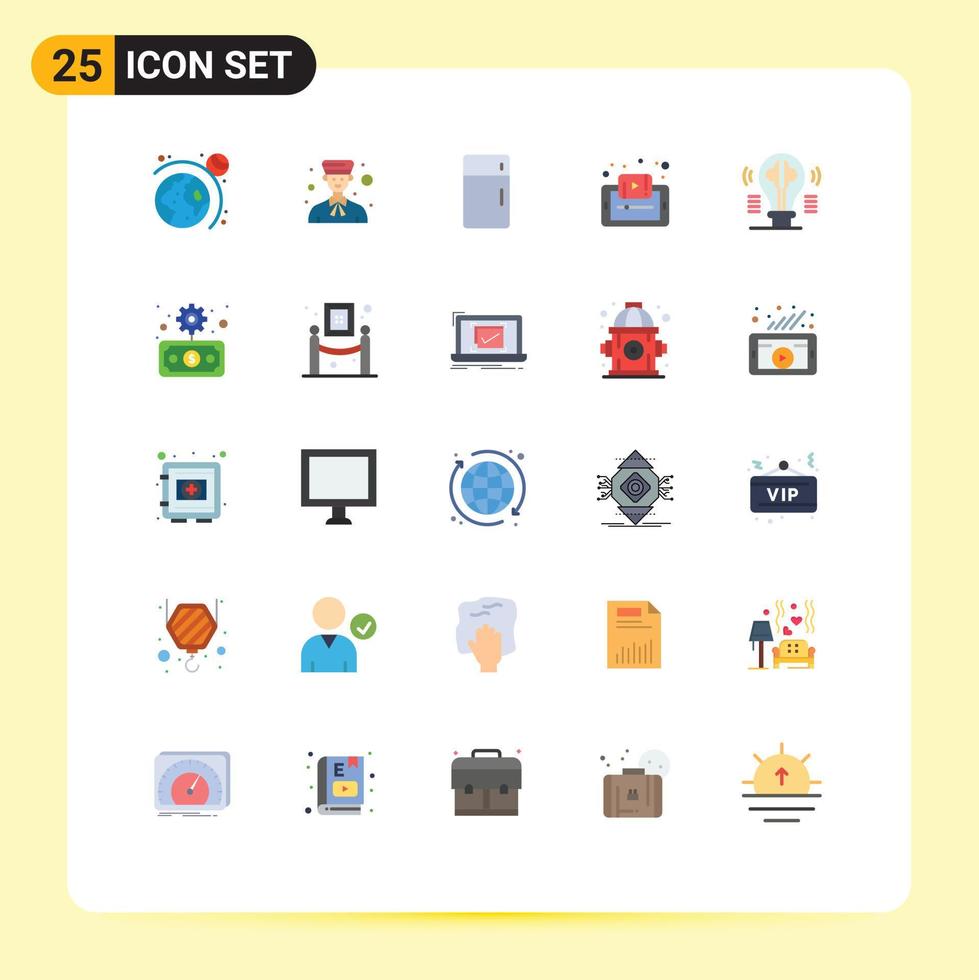 Set of 25 Modern UI Icons Symbols Signs for smartphone learning appliances e household Editable Vector Design Elements