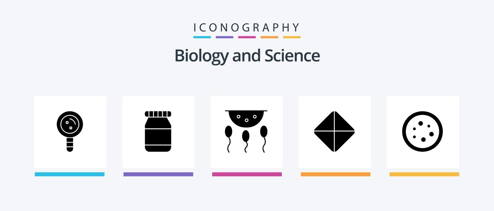 paquete de iconos de glifo 5 de biología que incluye equipo. biología. biología. viagra píldora. diseño de iconos creativos vector