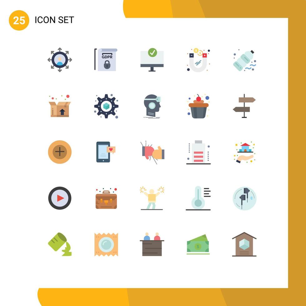 25 Creative Icons Modern Signs and Symbols of gas magnetic connected money dollar Editable Vector Design Elements