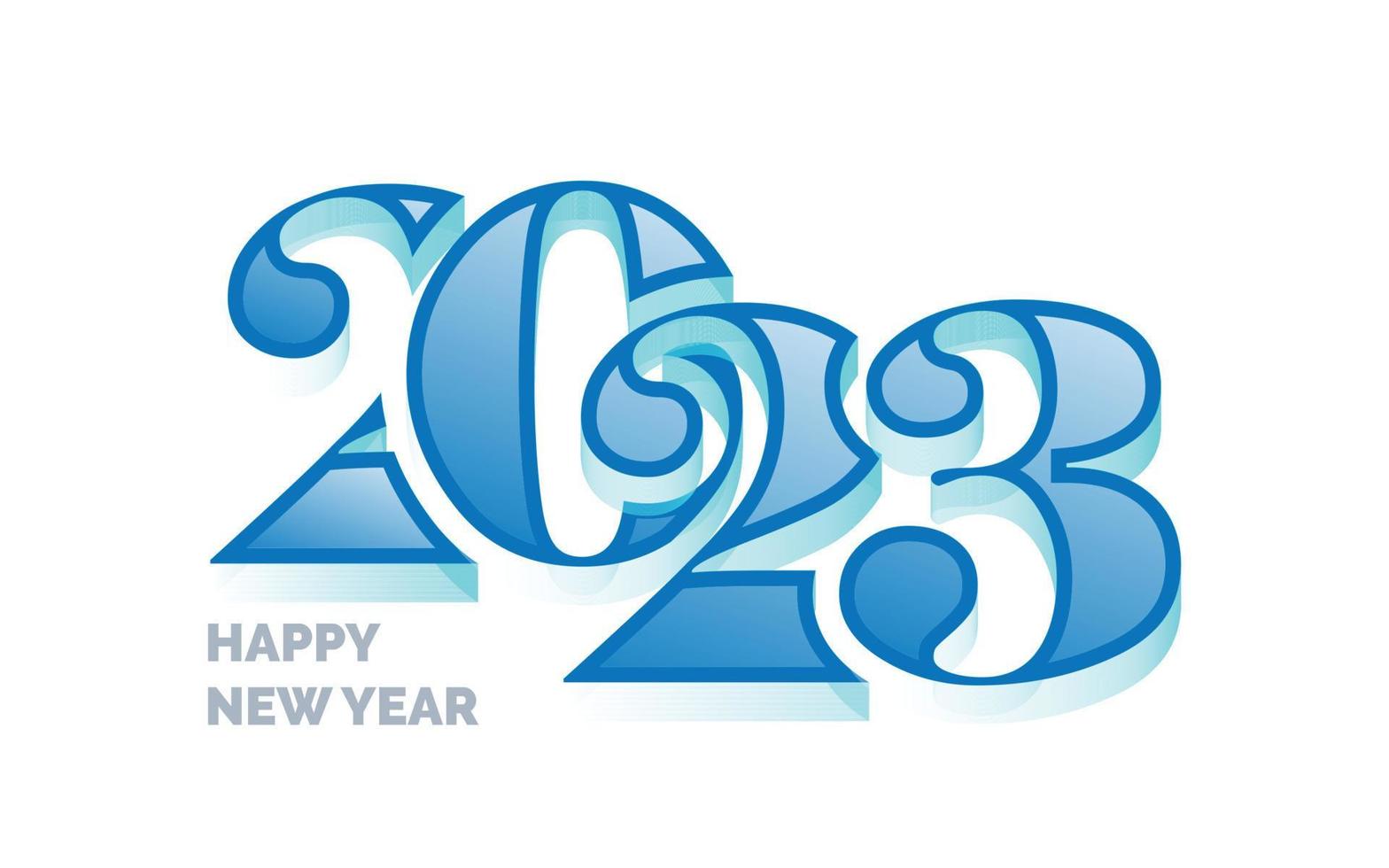 Happy new year 2023 White background Text logo design vector