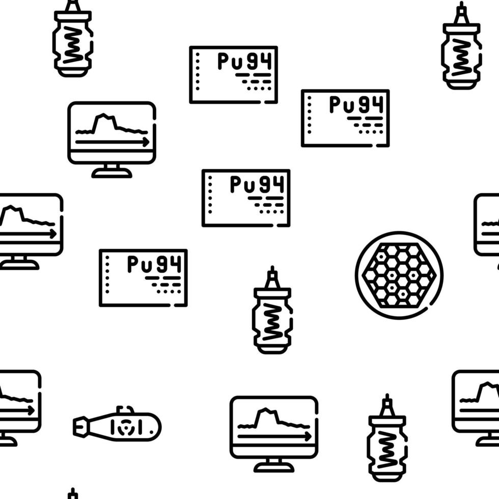 Nuclear Energy Power Vector Seamless Pattern