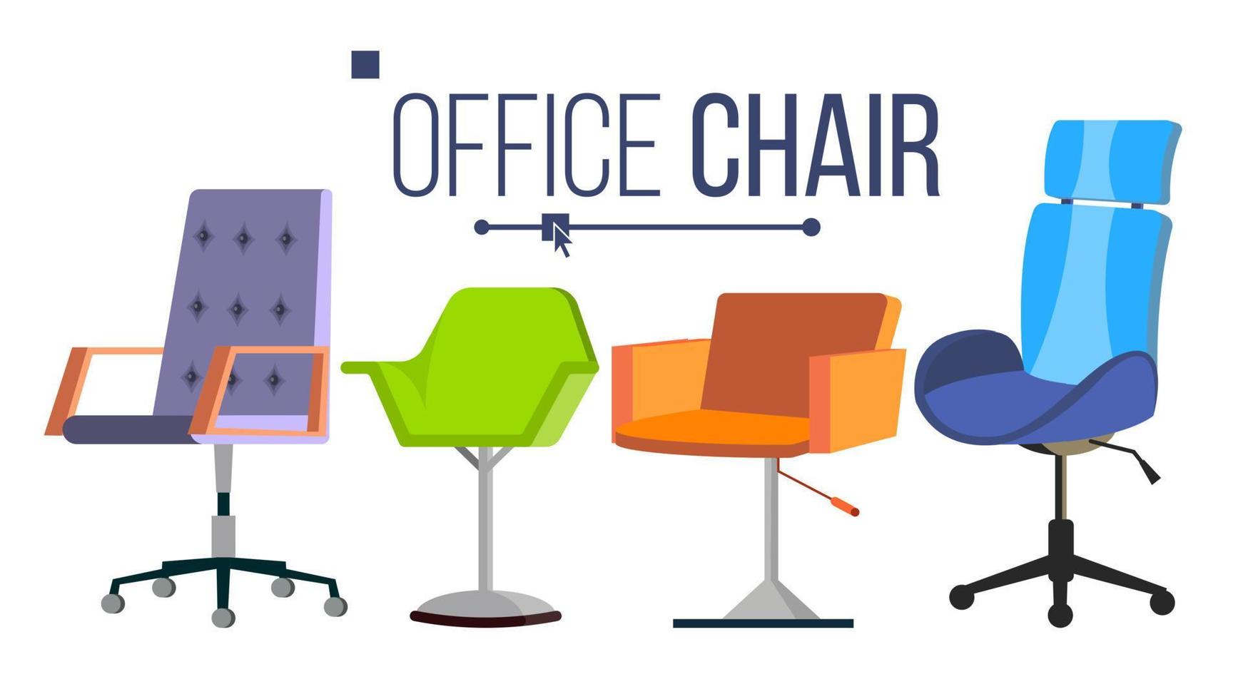 Furniture Chairs Vector. Home, Office Objects. Design Interior Element. Modern Isolated Flat Illustration vector