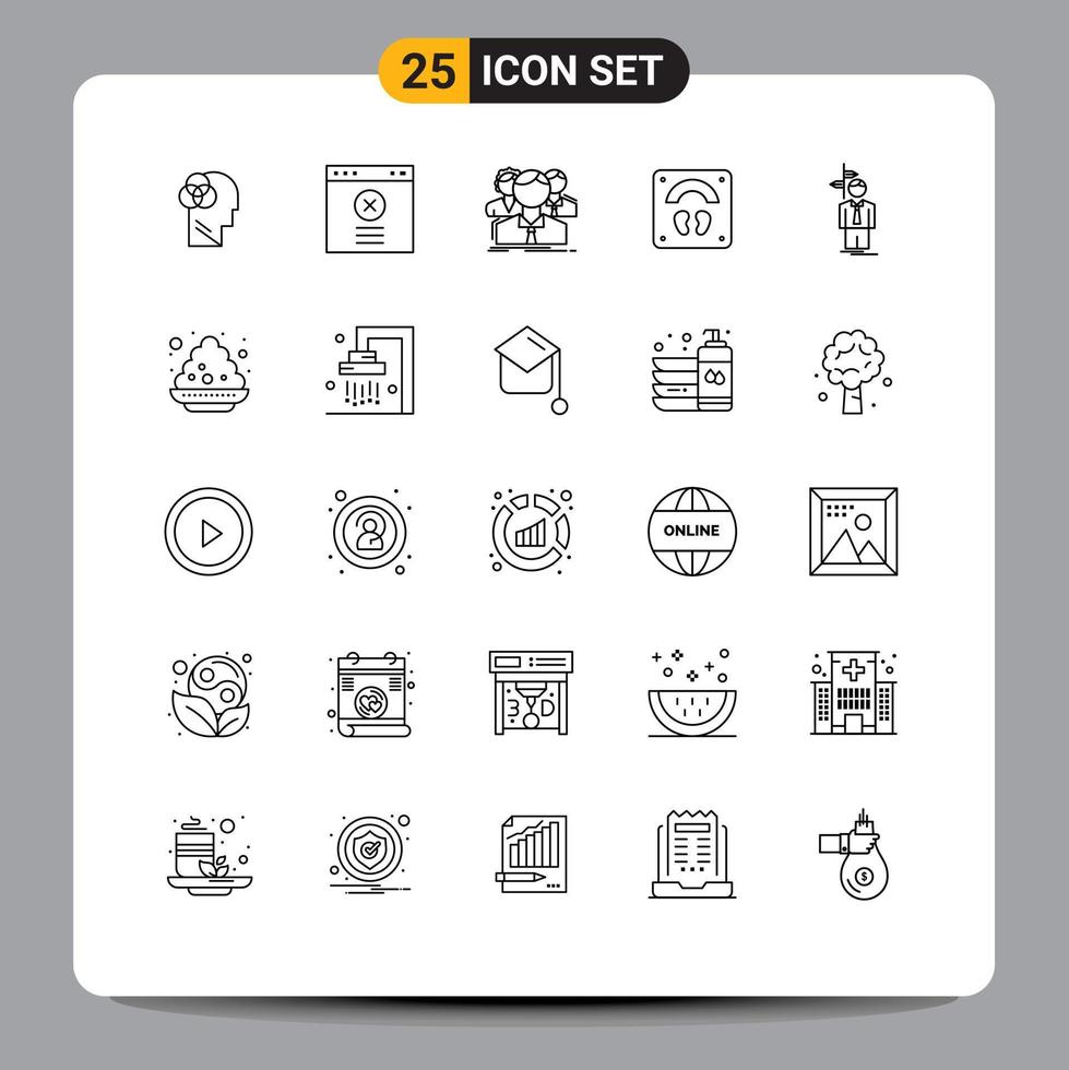 25 Universal Lines Set for Web and Mobile Applications choice wellness multiplayer sports healthcare Editable Vector Design Elements