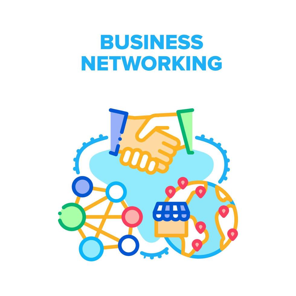 color de concepto de vector de estructura de red de negocios
