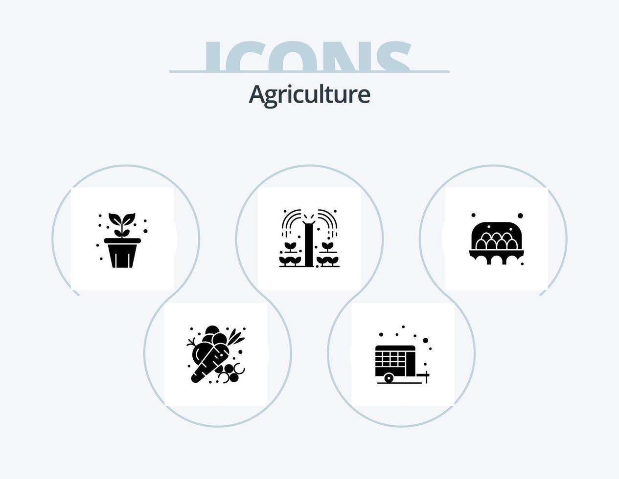 paquete de iconos de glifos de agricultura 5 diseño de iconos. agricultura. naturaleza. primavera. cultivador planta vector