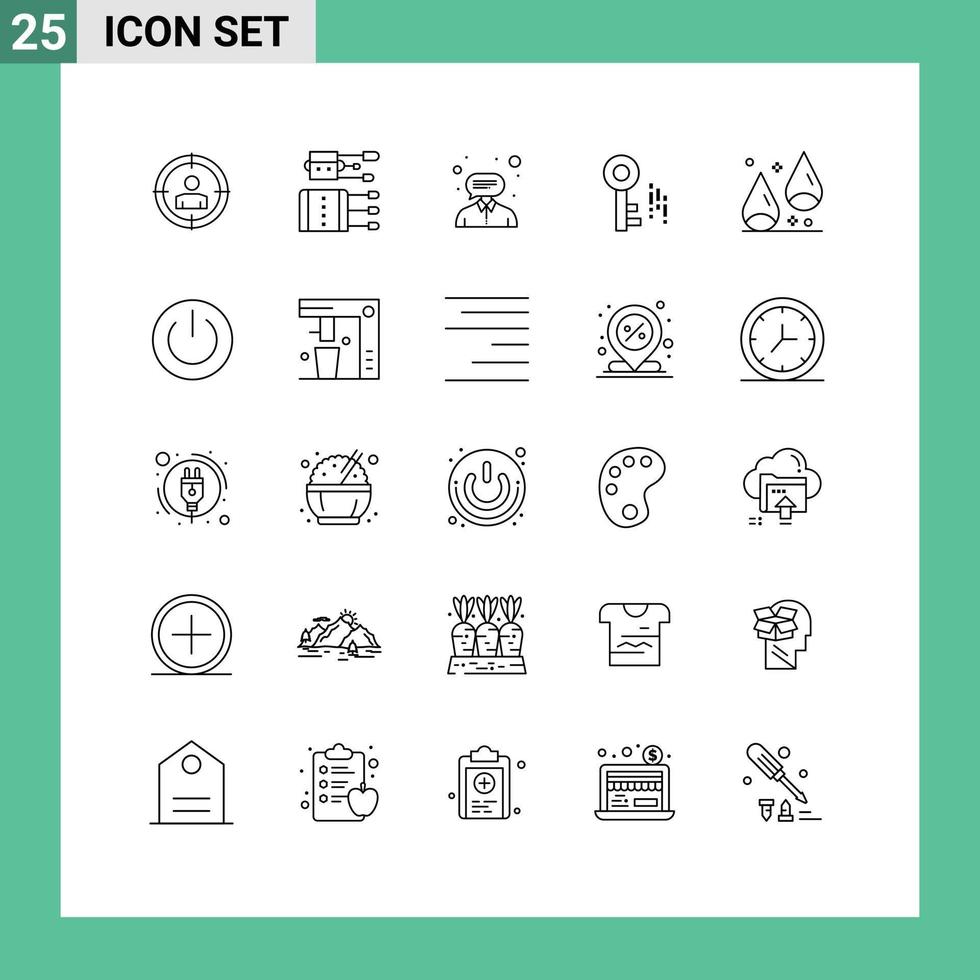 símbolos de iconos universales grupo de 25 líneas modernas de alimentos consultor de otoño clave elementos de diseño de vectores editables en Internet