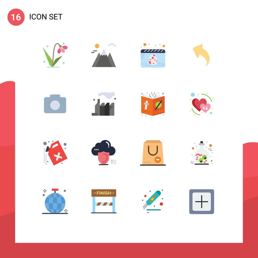 grupo universal de símbolos de iconos de 16 colores planos modernos de flechas de fecha de instagram de imagen a la izquierda paquete editable de elementos de diseño de vectores creativos