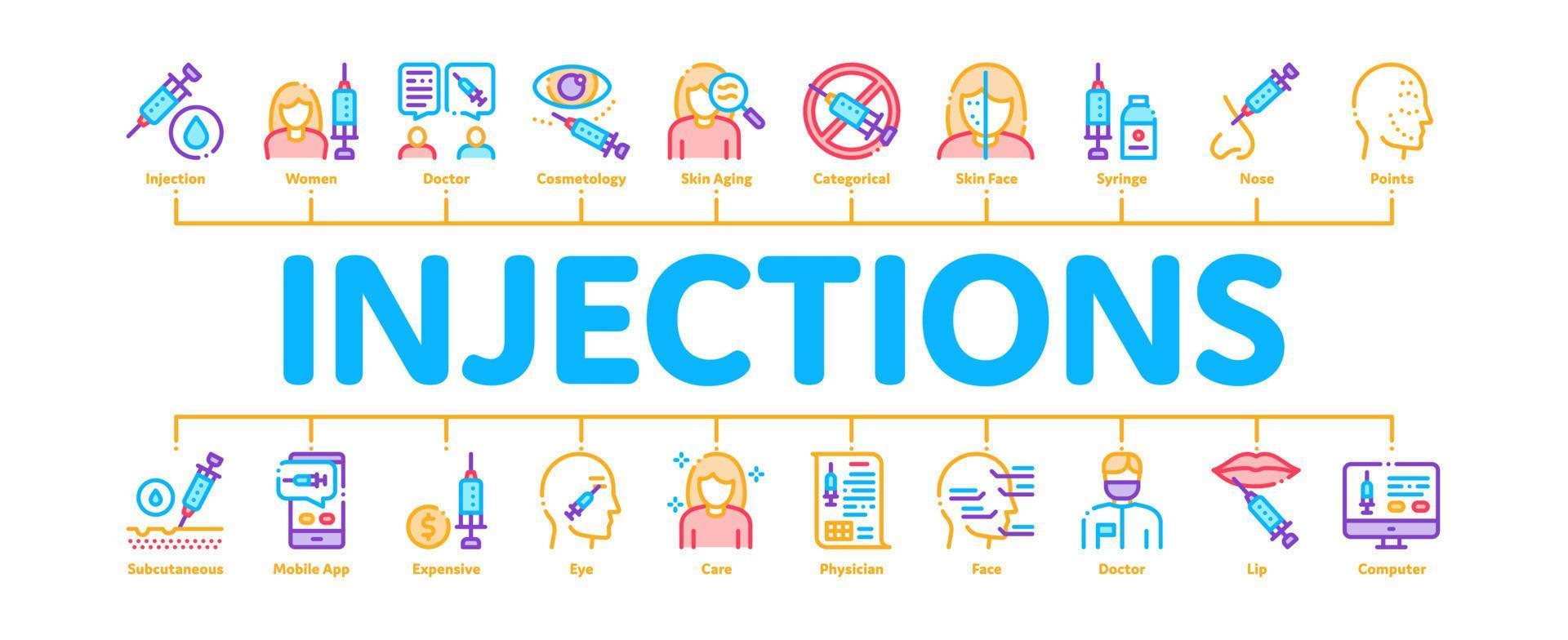 Injections Minimal Infographic Banner Vector