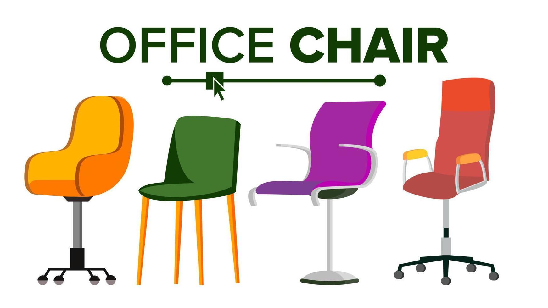 Chairs Vector. Furniture. Set Modern Chair Objects. House Scene Creator. Isolated Flat Illustration vector