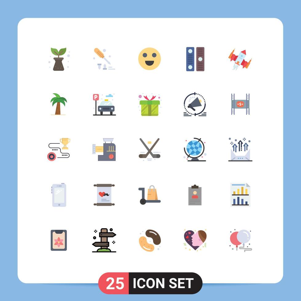 25 Universal Flat Colors Set for Web and Mobile Applications space spaceship face spacecraft document Editable Vector Design Elements