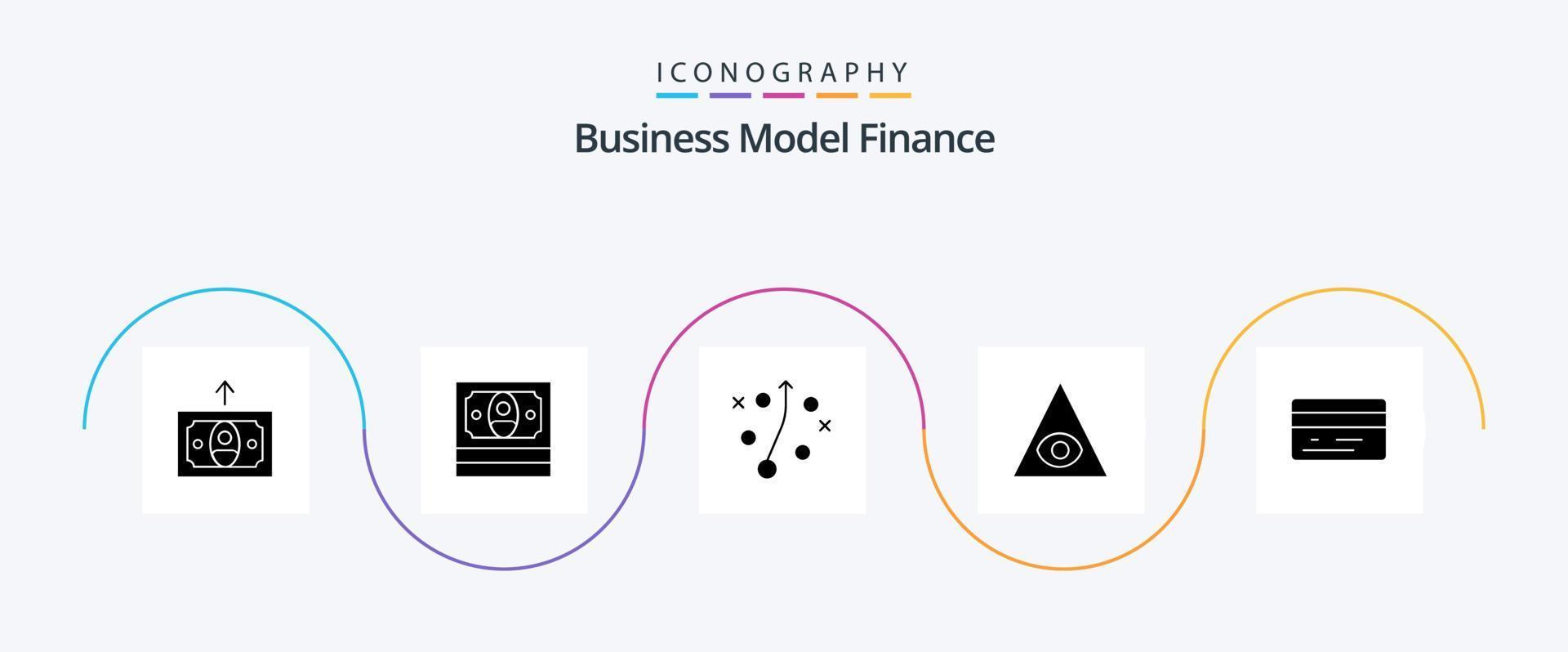 paquete de iconos de glifo 5 de finanzas que incluye . pirámide. vector