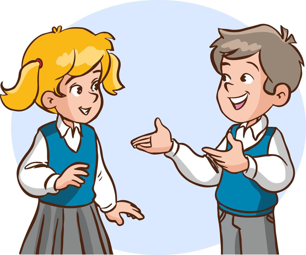 students studying in the classroom cartoon vector