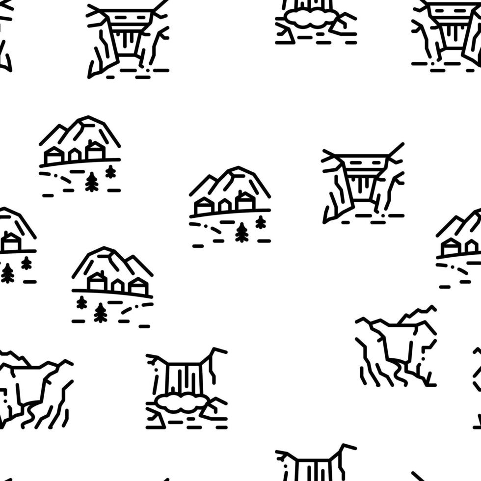 Mountain Landscape Seamless Pattern Vector