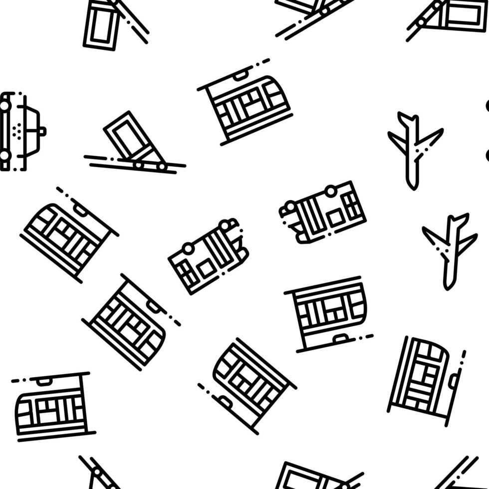 Public Transport Seamless Pattern Vector