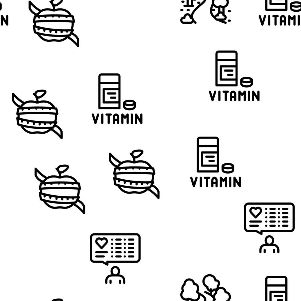Healthy Lifestyle Seamless Pattern Vector
