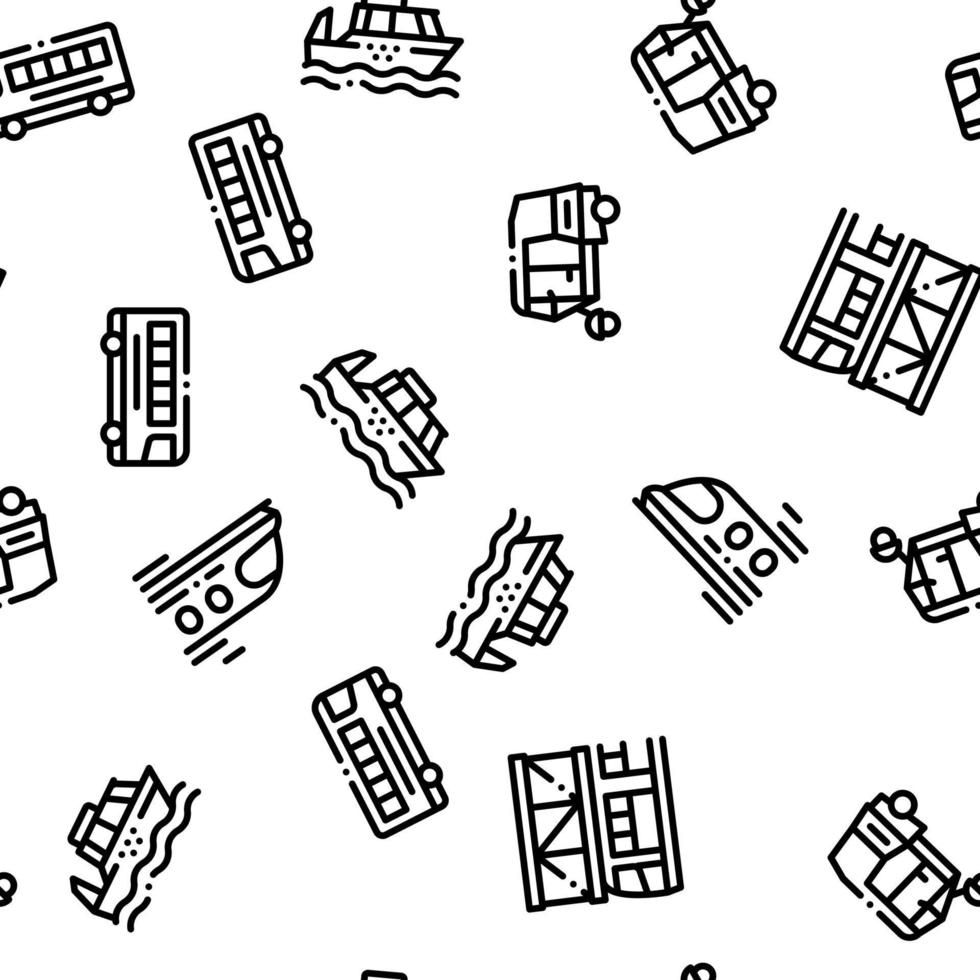 Public Transport Seamless Pattern Vector