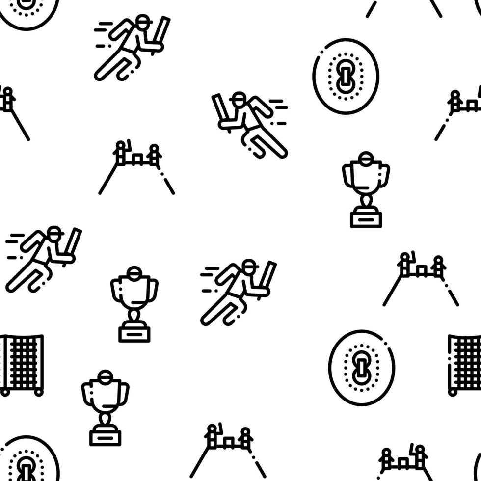 Cricket Game Seamless Pattern Vector