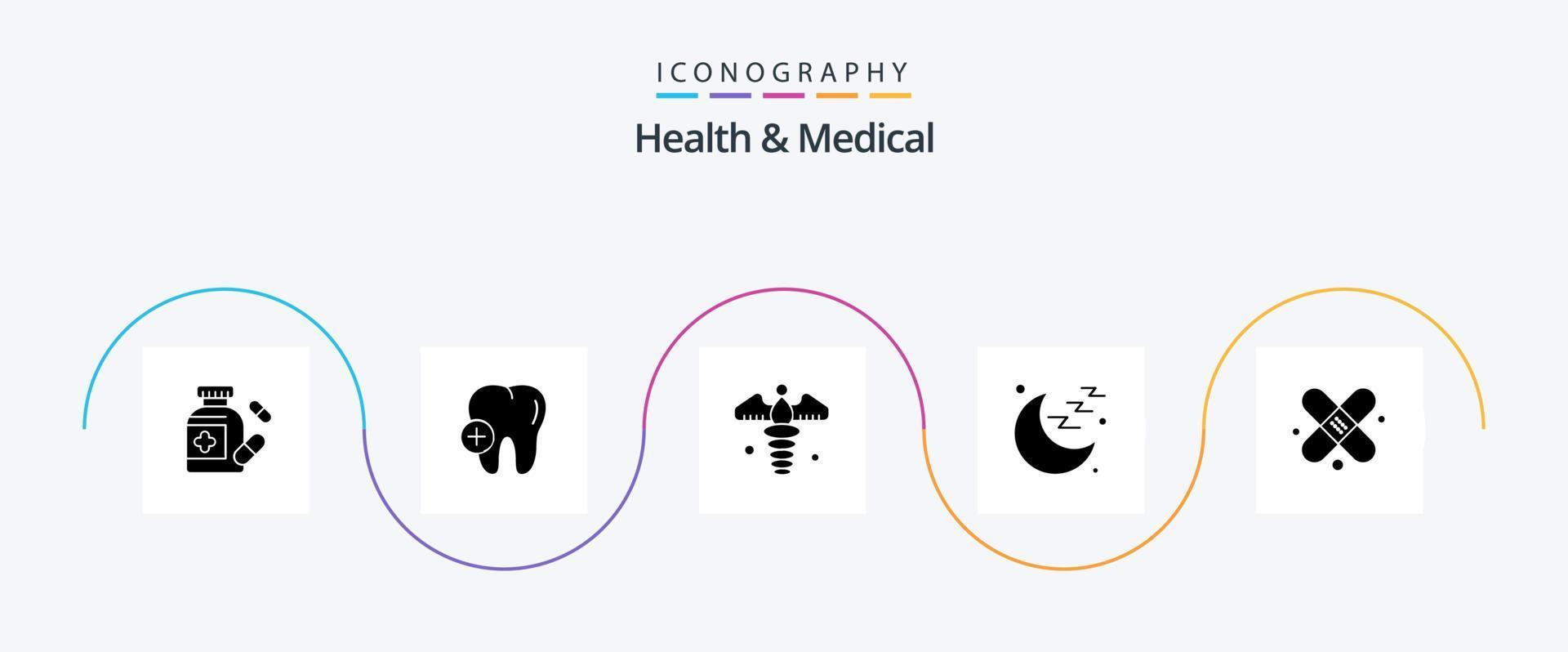 Health And Medical Glyph 5 Icon Pack Including . plaster. medical sign. medical. sign vector