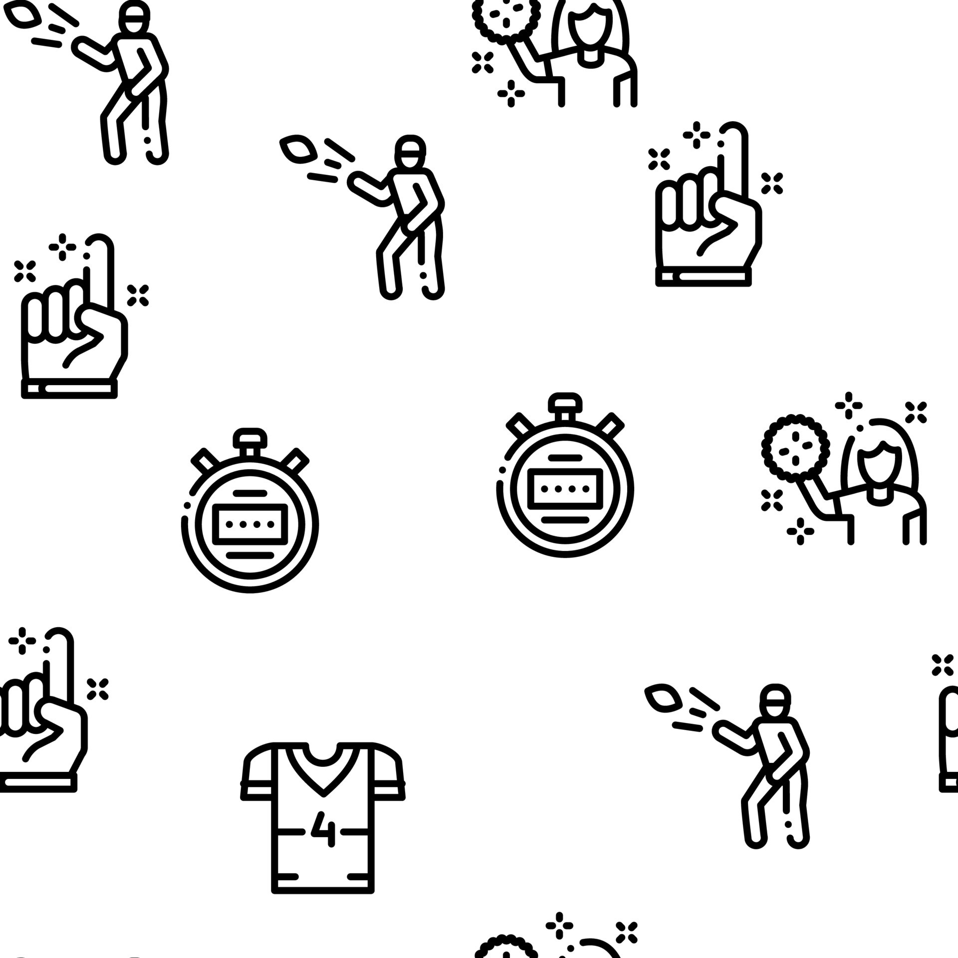 Rugby Sport Game Tool Seamless Pattern Vector 17573579 Vector Art at