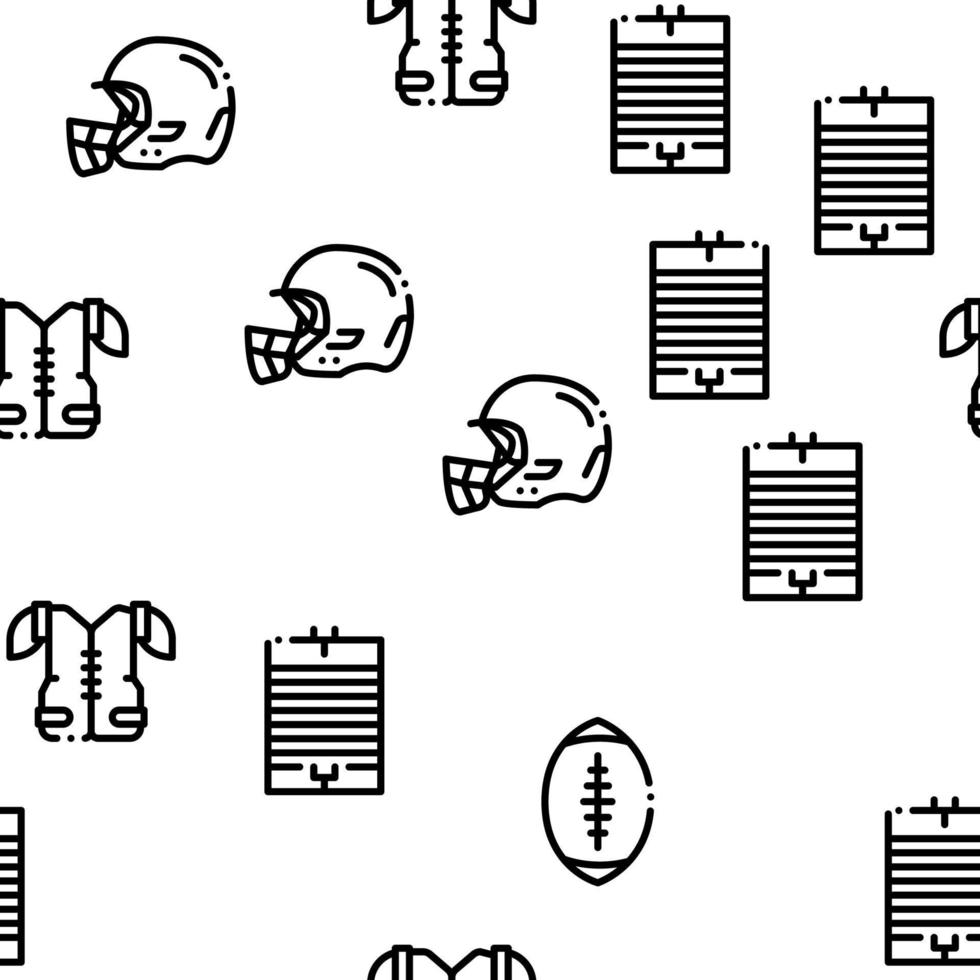 Rugby Sport Game Tool Seamless Pattern Vector