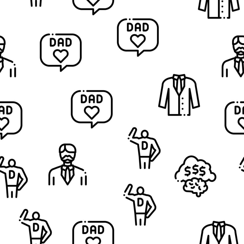 Dad Father Parent Seamless Pattern Vector