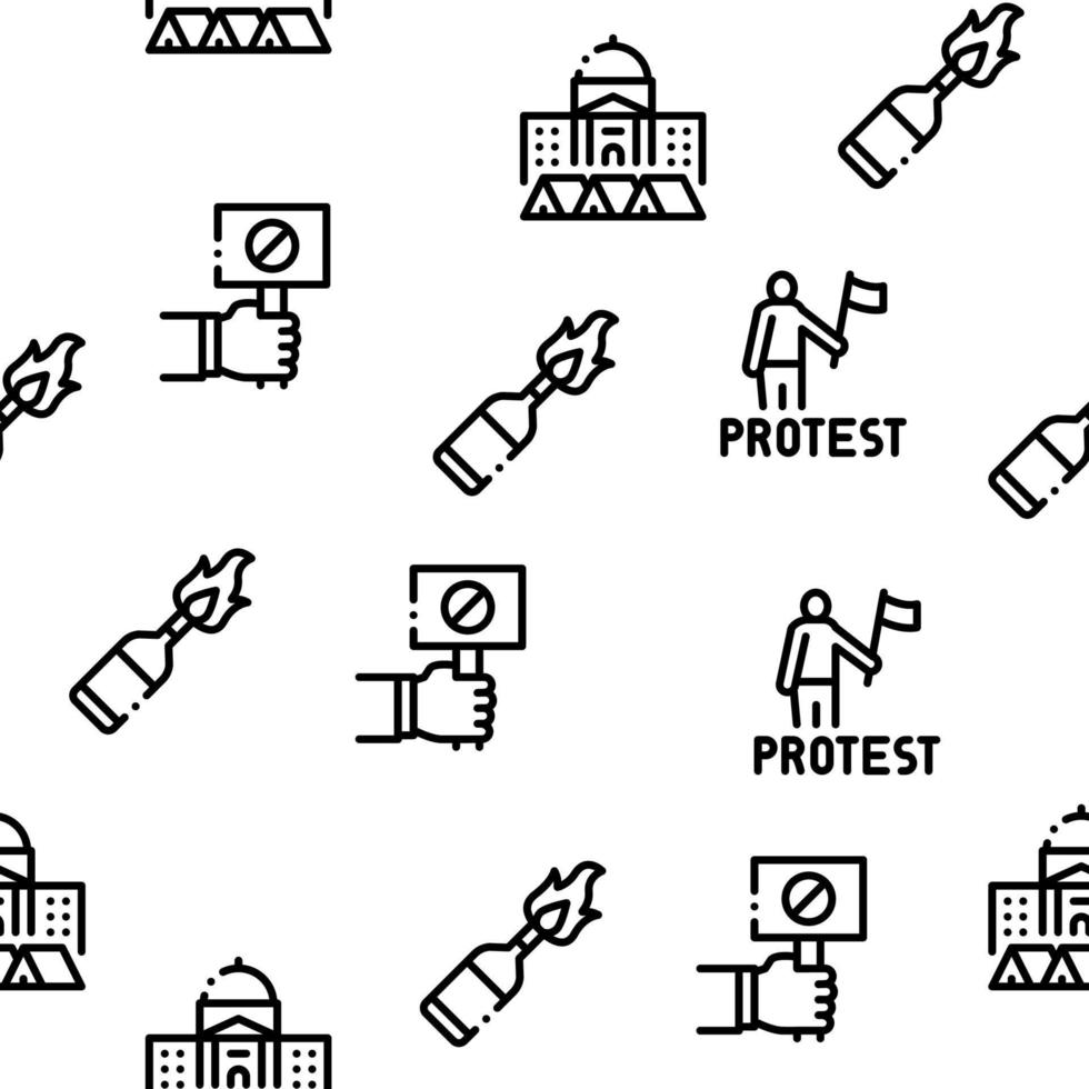 Protest And Strike Seamless Pattern Vector