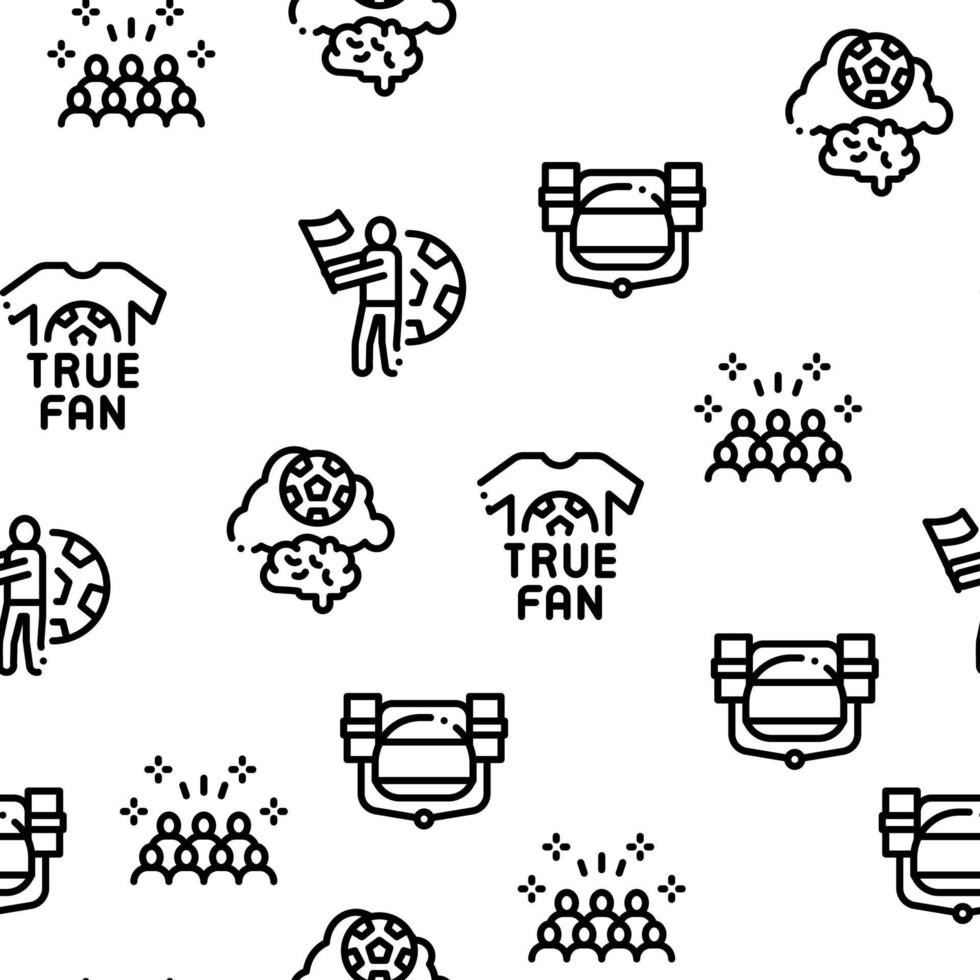 Soccer Fan Attributes Seamless Pattern Vector
