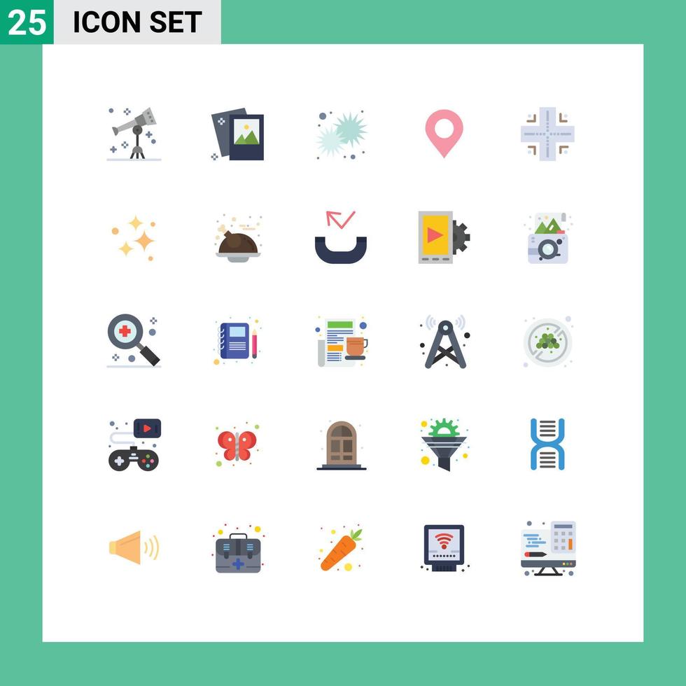 25 Flat Color concept for Websites Mobile and Apps map marker picture location day Editable Vector Design Elements