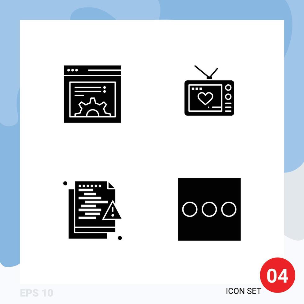 Universal Icon Symbols Group of Modern Solid Glyphs of design network television movie security Editable Vector Design Elements