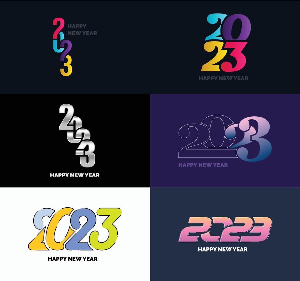Big Set of 2023 Happy New Year logo text design 2023 number design template vector