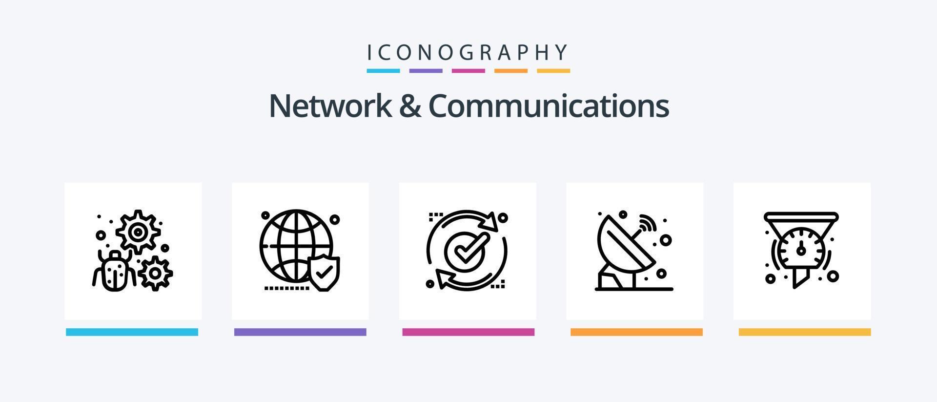 Network And Communications Line 5 Icon Pack Including circle. alert. internet. messaging. message. Creative Icons Design vector