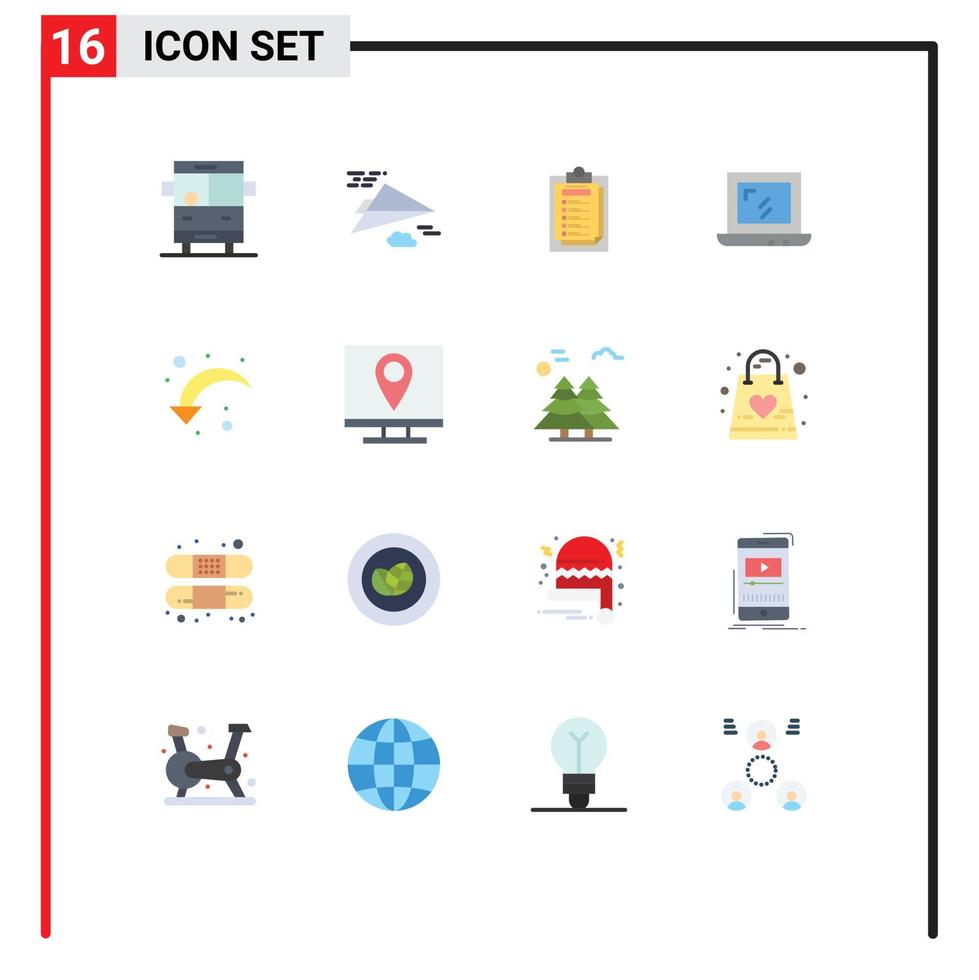 16 Creative Icons Modern Signs and Symbols of right arrow refresh card laptop web Editable Pack of Creative Vector Design Elements