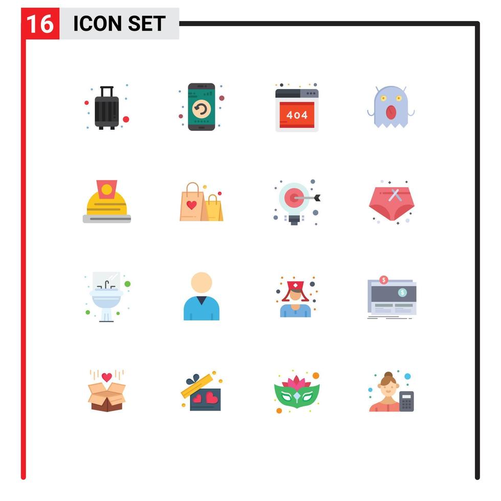 Set of 16 Modern UI Icons Symbols Signs for construction space phone alien web Editable Pack of Creative Vector Design Elements