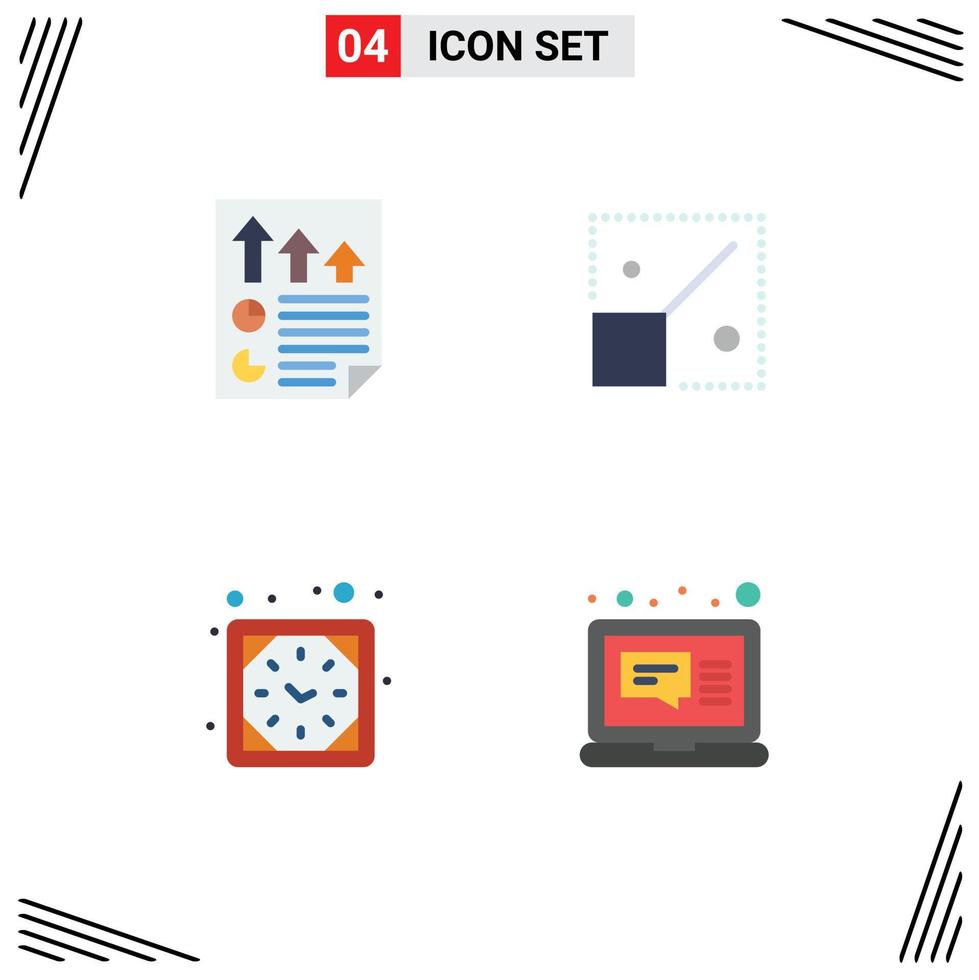 4 Thematic Vector Flat Icons and Editable Symbols of arrows clock page resize wall clock Editable Vector Design Elements