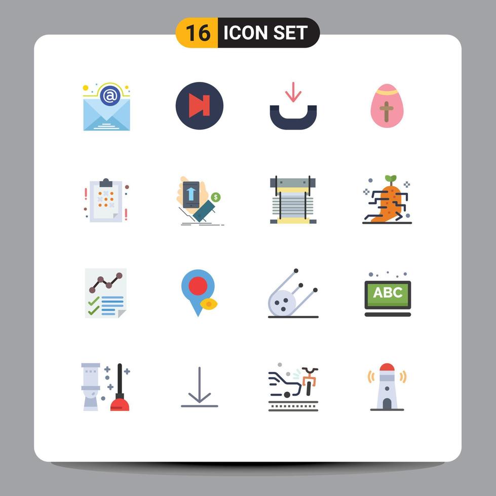 Universal Icon Symbols Group of 16 Modern Flat Colors of phone planning phone business holidays Editable Pack of Creative Vector Design Elements