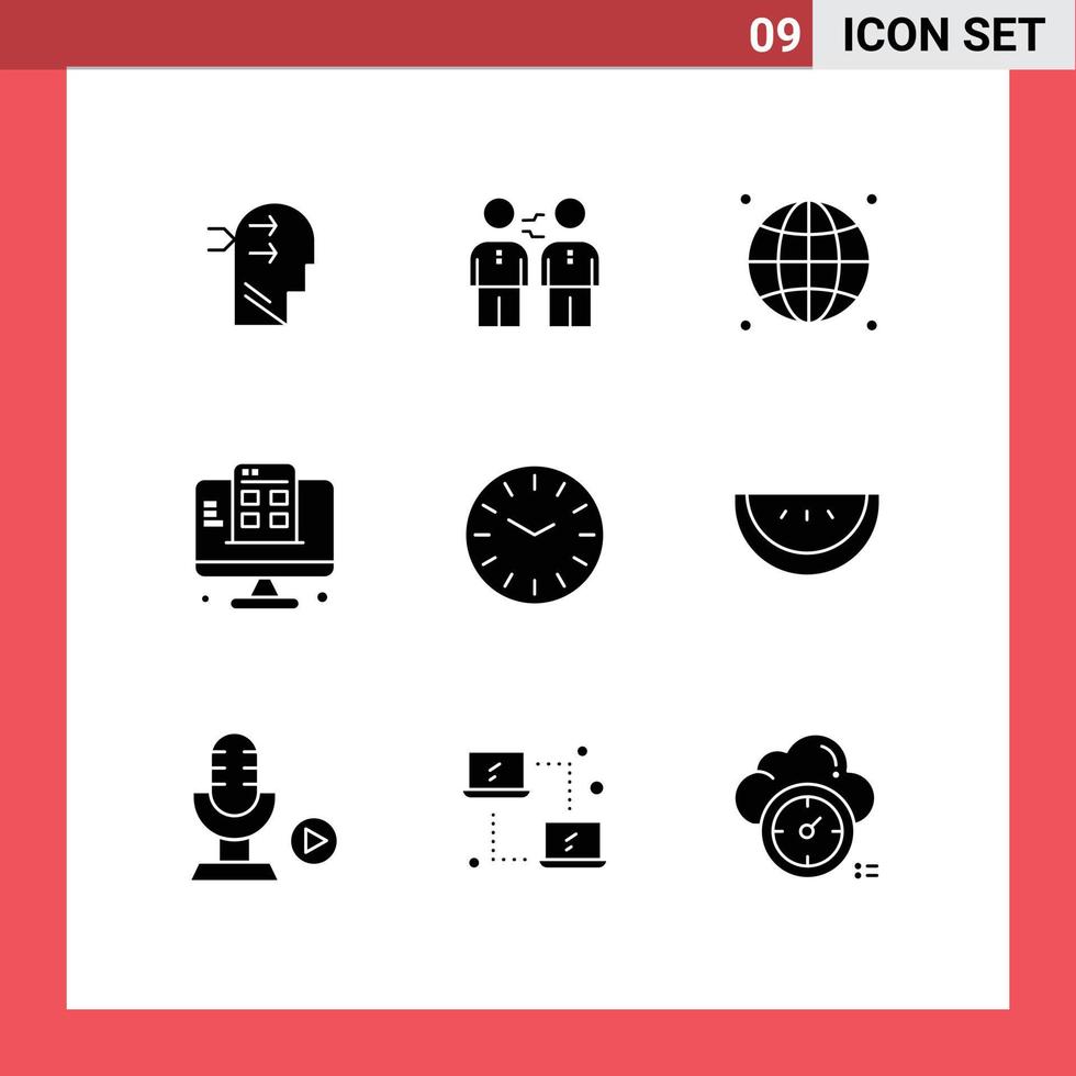 Universal Icon Symbols Group of 9 Modern Solid Glyphs of mobile development deal network focus Editable Vector Design Elements