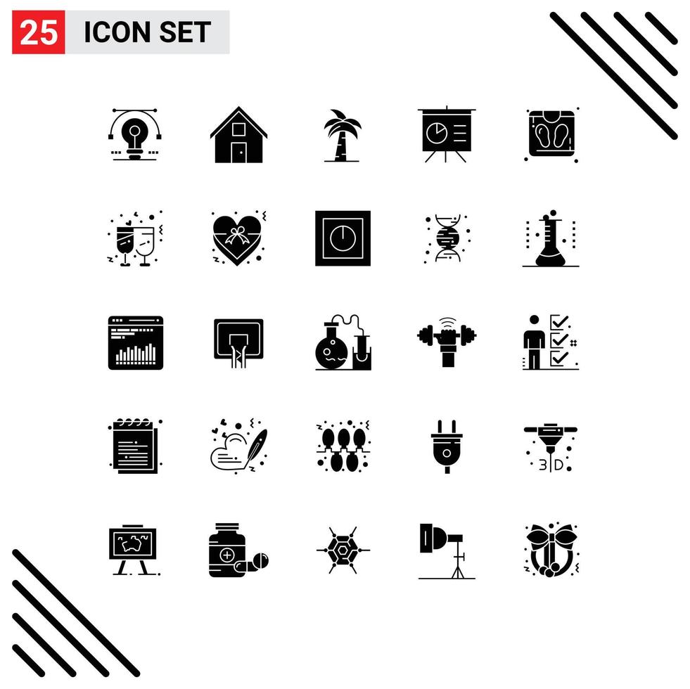paquete de iconos vectoriales de stock de 25 signos y símbolos de línea para análisis srilanka convo palm tree india elementos de diseño vectorial editables vector