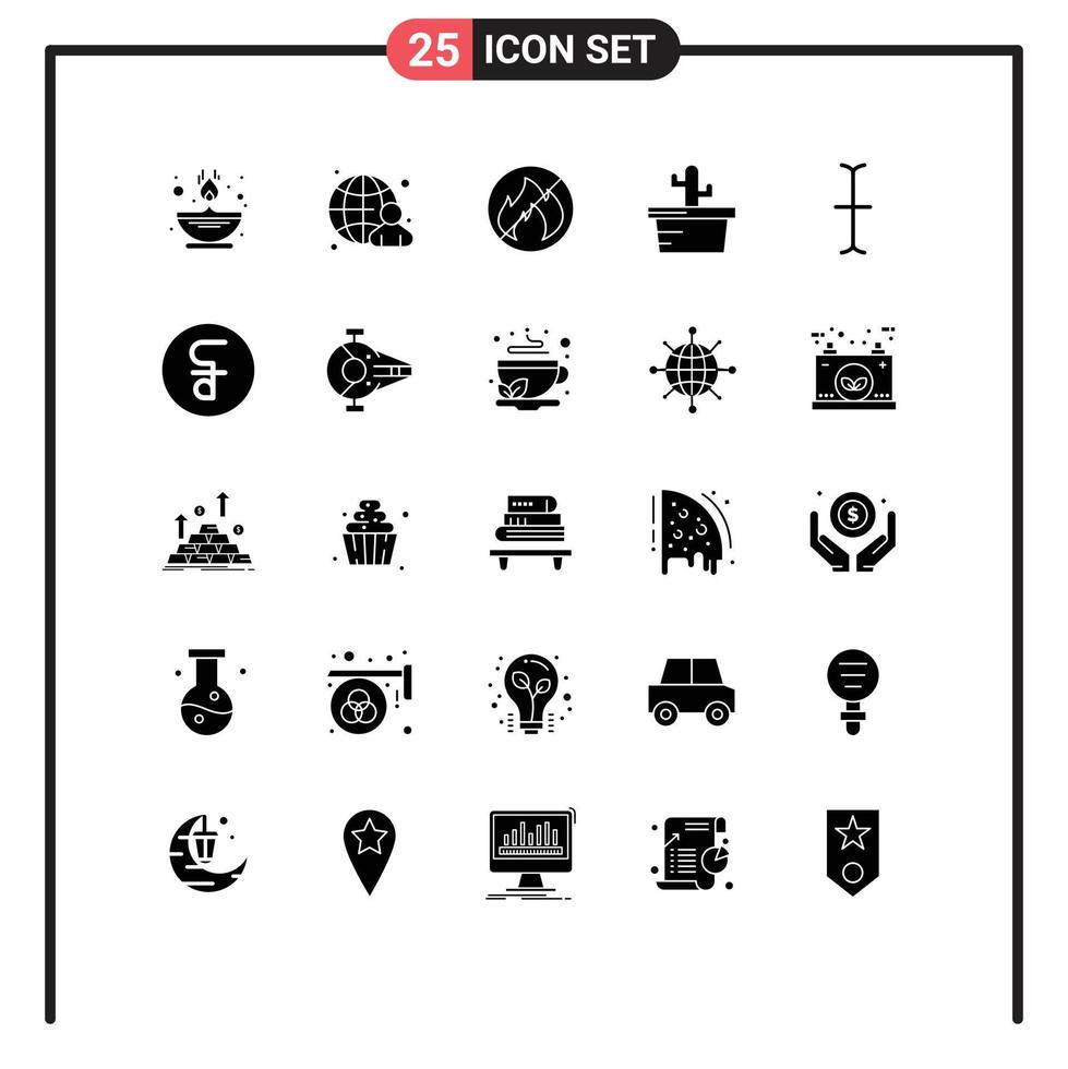 conjunto de 25 iconos de interfaz de usuario modernos signos de símbolos para entrada de moneda elementos de diseño de vector editables de naturaleza de cursor de camping