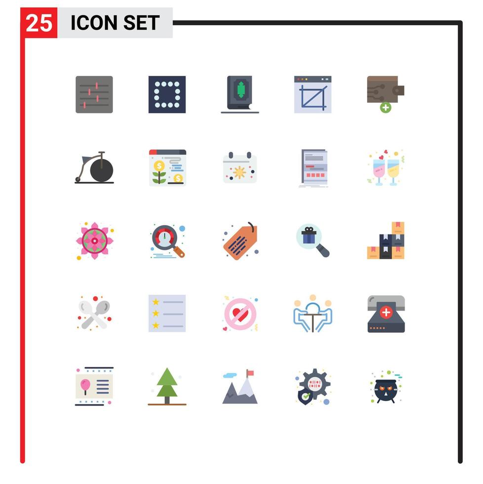 Modern Set of 25 Flat Colors Pictograph of wallet business ramadhan website image crop Editable Vector Design Elements
