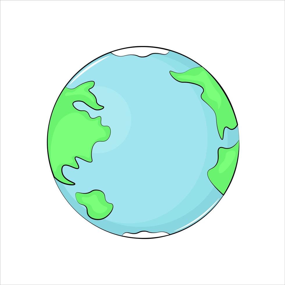 ilustración de dibujos animados planeta tierra verde vector