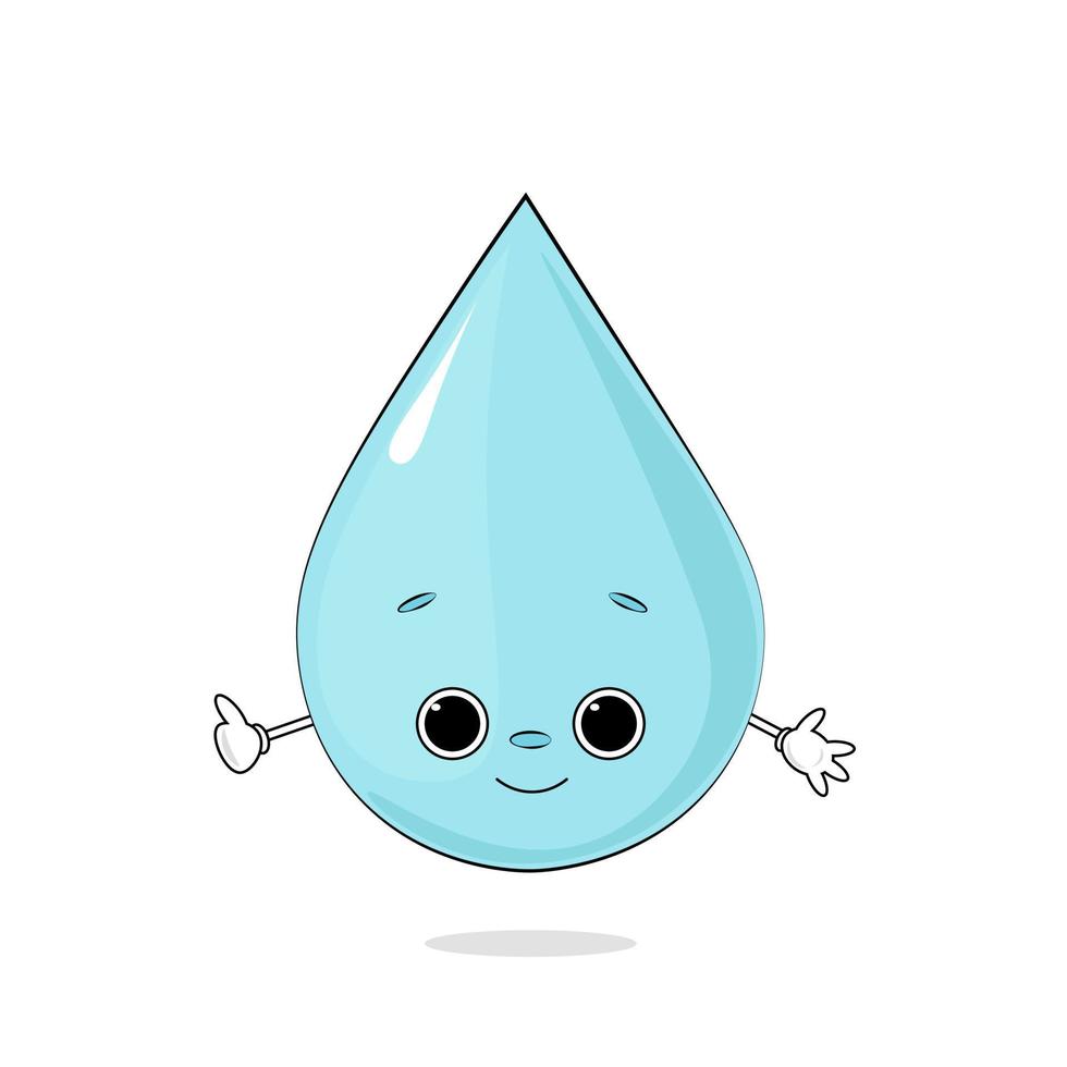 ilustración de gota de agua de dibujos animados vector