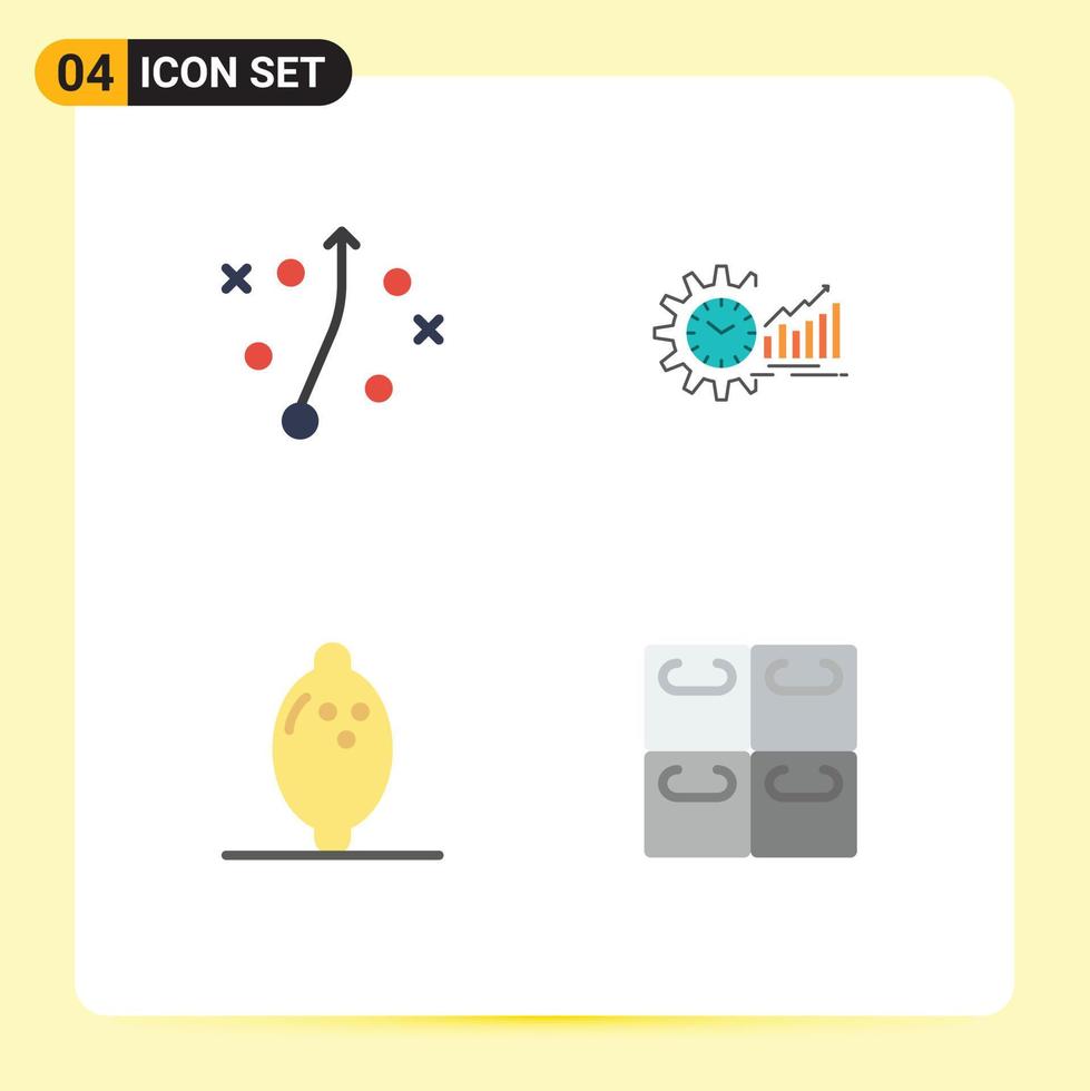 User Interface Pack of 4 Basic Flat Icons of management trends chart market fruit Editable Vector Design Elements