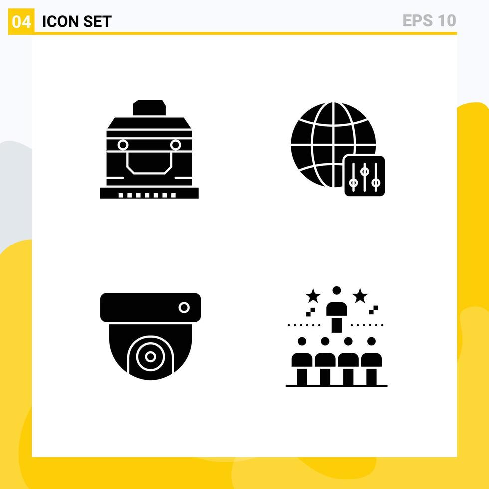 Thematic Vector Solid Glyphs and Editable Symbols of bandit media treasure server settings success Editable Vector Design Elements