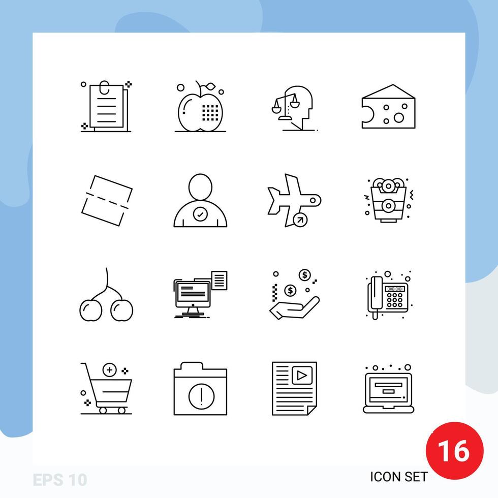 16 Creative Icons Modern Signs and Symbols of photo dairy balance cheese mind Editable Vector Design Elements