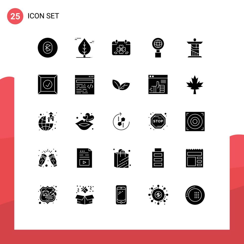 Stock Vector Icon Pack of 25 Line Signs and Symbols for christ search calendar internet patricks Editable Vector Design Elements