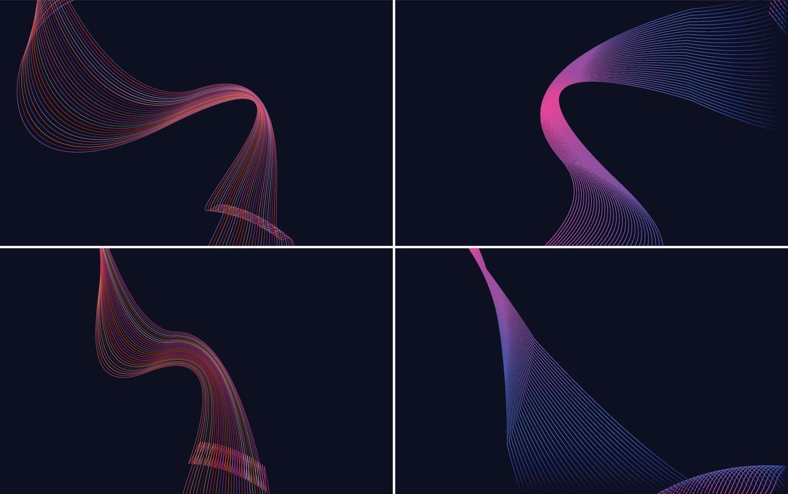 Collection of geometric minimal lines pattern set vector