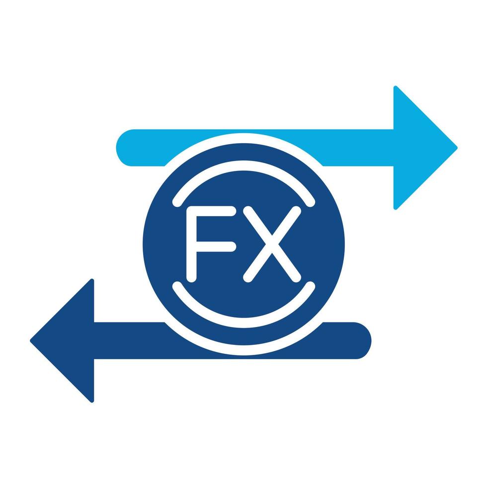 icono de dos colores de glifo forex vector